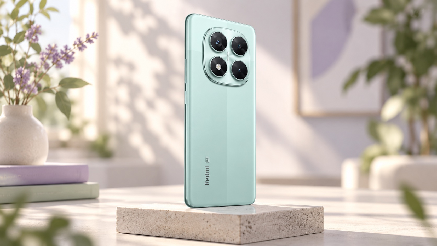 Redmi Note 14 Pro 5G vert, vue du dos et du module photo