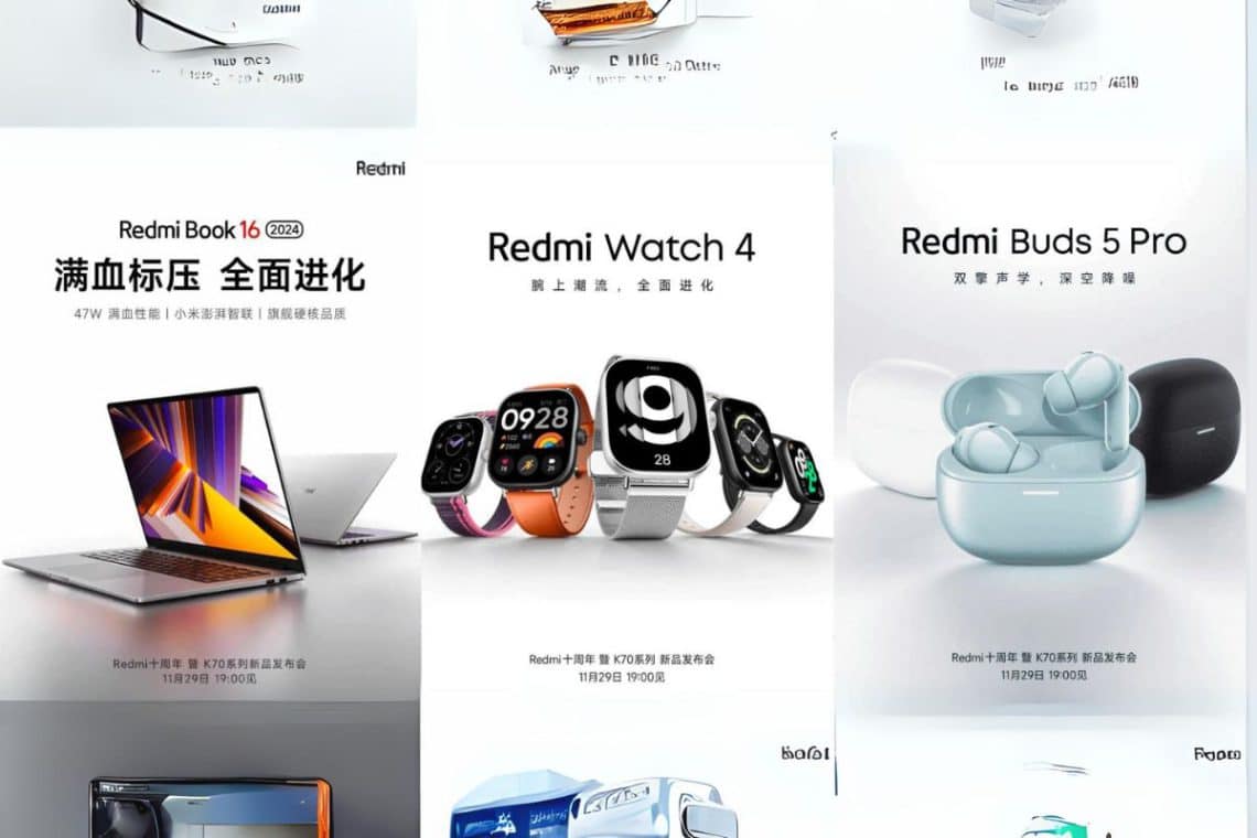 redmi watch 4, redmi book 16 (2024) et redmi buds 5 pro