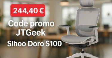 sihoo doro s100 avec double soutien lombaire à seulement 244 €