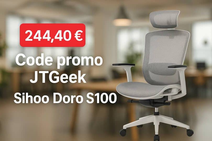 sihoo doro s100 avec double soutien lombaire à seulement 244 €