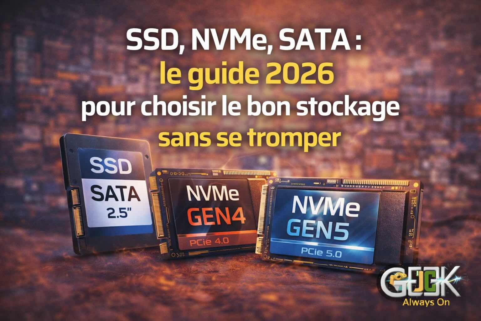 ssd, nvme, sata le guide 2026 pour choisir le bon stockage sans se tromper