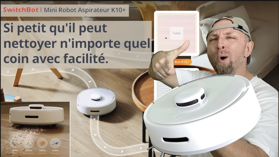 switchbot k10+, le plus petit robot aspirateur qui passe partout avec lidar et aspiration 2500pa !