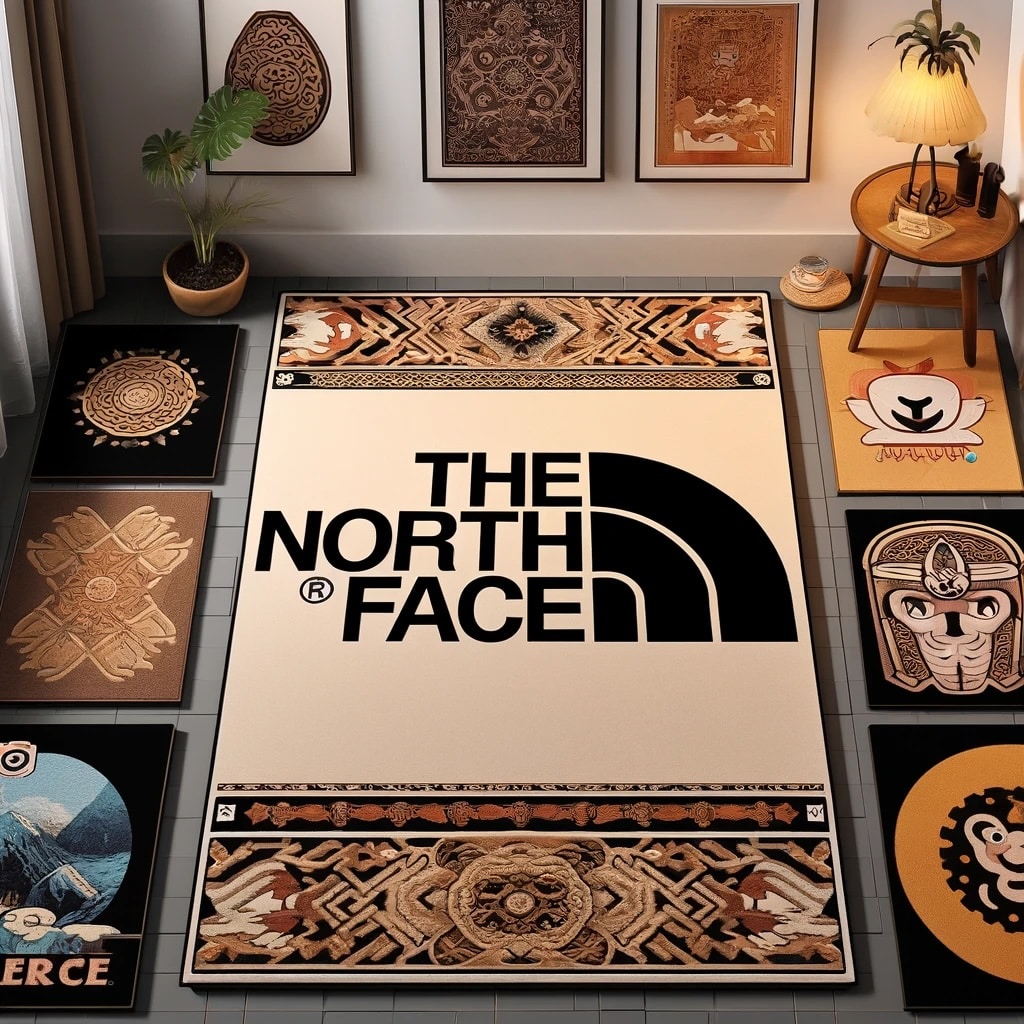 tapis de salon the north face à motifs