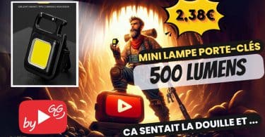 test de la mini lampe porte clés cob 500 lumens , puissante, compacte, et multifonction à 2,38€ !