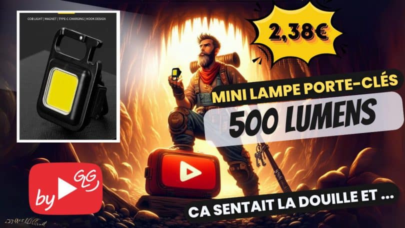 test de la mini lampe porte clés cob 500 lumens , puissante, compacte, et multifonction à 2,38€ !