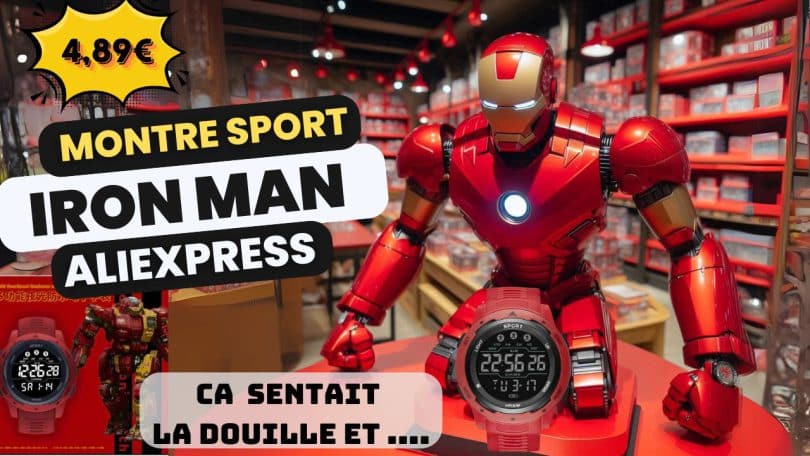 test de la montre de sport iron man à 4,89€ sur aliexpress , le style sans les fonctions ?