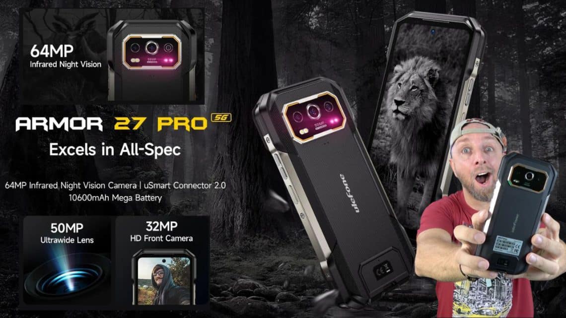 test du armor 27 pro 5g , téléphone ultra résistant avec caméra 50mp+50mp+64mp nocturne et batterie 10600mah