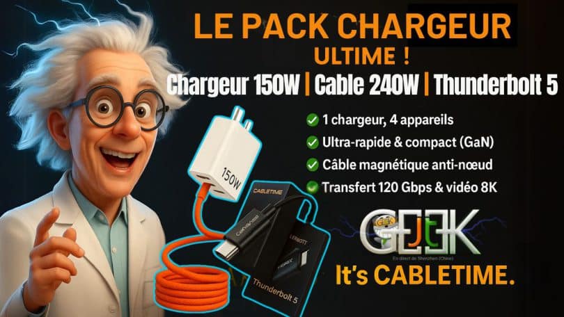 test du chargeur 150w + câble 240w + thunderbolt 5 youtube