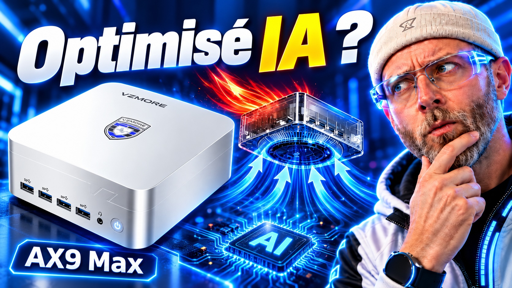 test et avis vzmore ax9 max ryzen ai 9, 32 go, 55 tops et v cooling jusqu’à 65 w