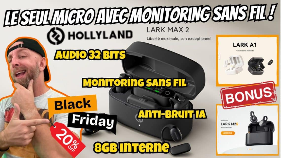 test lark max 2 , micro sans fil 32 bits avec monitoring audio, ia et 8gb interne