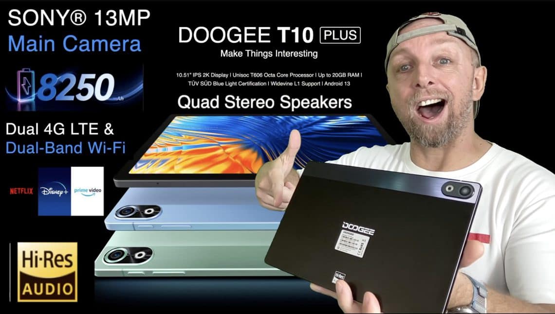 the bon plan tablette doogee t10 plus, écran 2k twatv swatd de 7,4, corps métallique & audio hi res