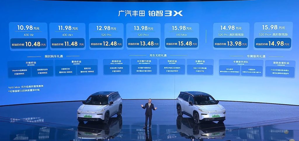 toyota bz3x prices