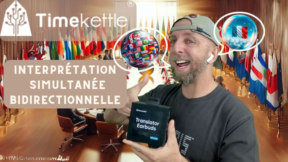 traducteur en temps réel timekettle wt2 edge avec interprétation simultanée bidirectionnelle