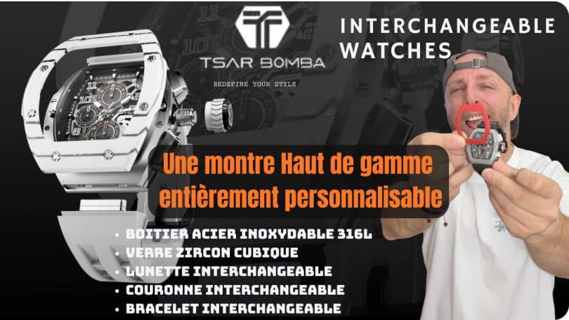 tsarbomba atomic , la montre haut de gamme personnalisable avec verre saphir et acier 316l !