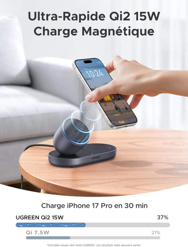 ugreen zapix chargeur induction promo