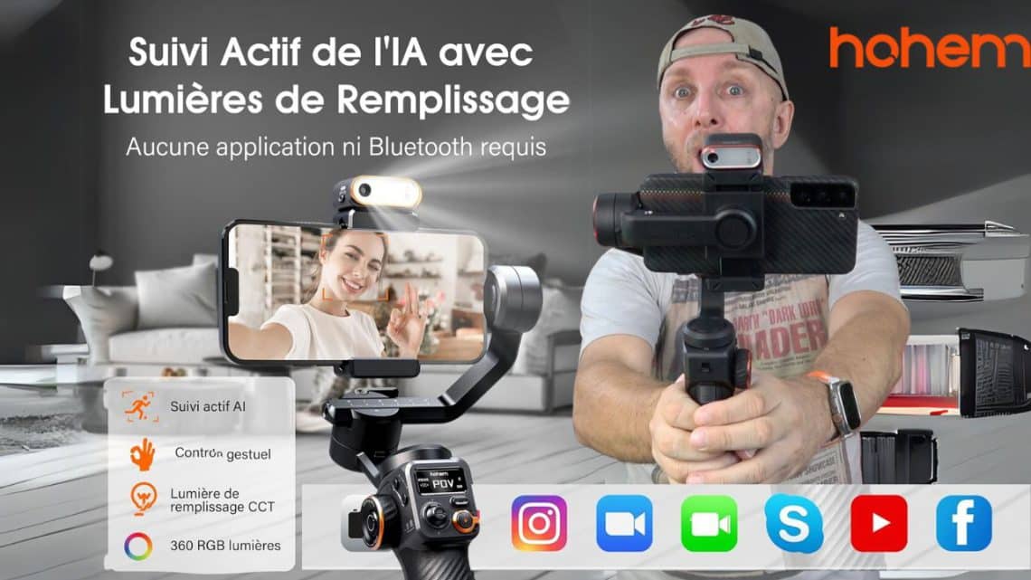 un gimbal smartphone révolutionnaire avec tracker ai magnétique autonome, hohem isteady m6 kit