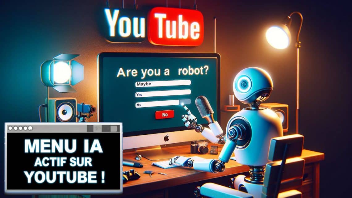 un nouveau menu ia sur youtube pour l'upload de vidéos.