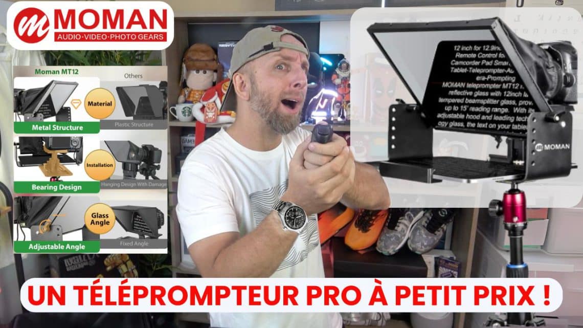 un téléprompteur pro hd 12 pouces à moins de 160€ ! moman mt12 qualité pro en métal à petit prix