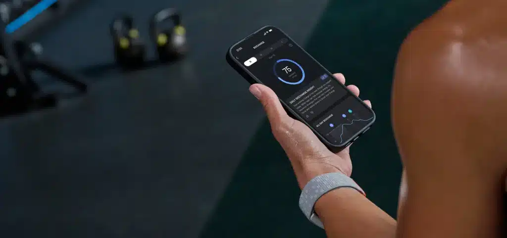 white amazfit helio strap fitness tracker phone