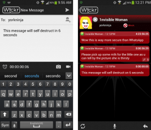 capture d'écran de l'application android wickr