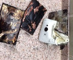 smartphone xiaomi mi2s après avoir pris feu