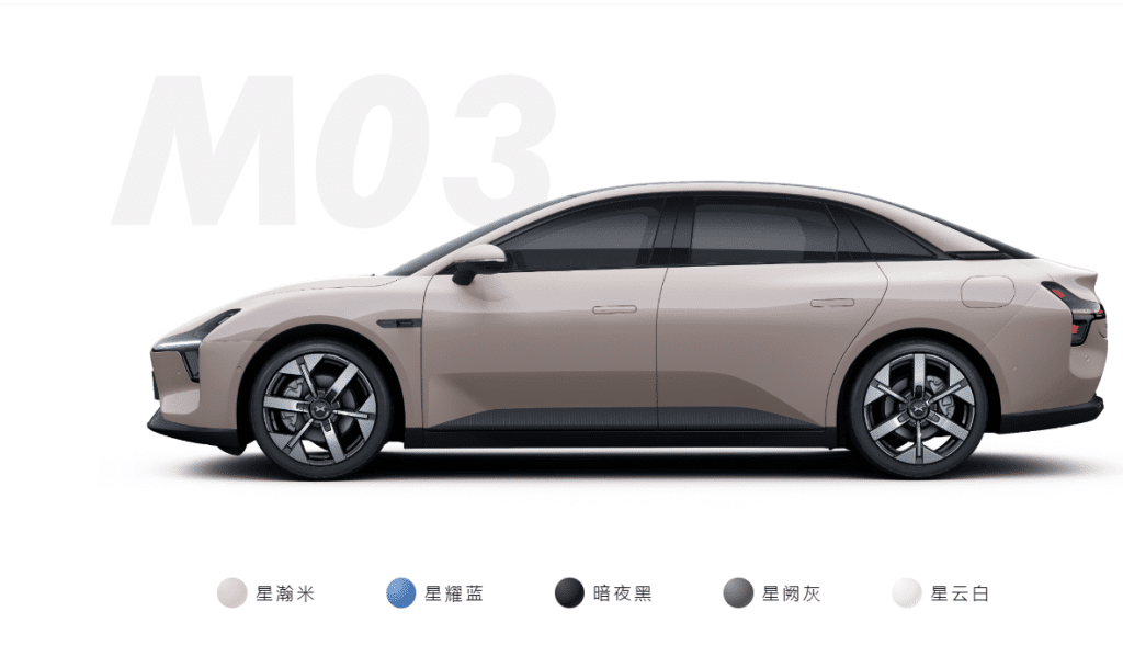 xpeng mona m03 all electric hatchback colors