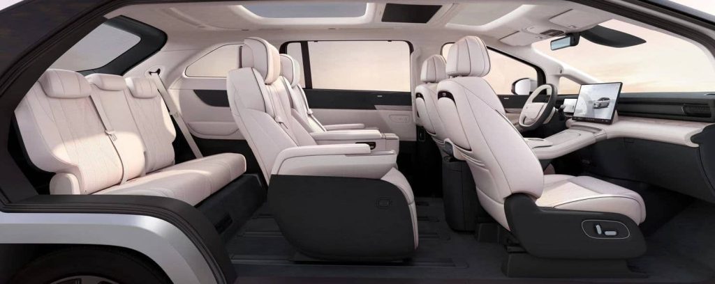 xpeng x9 seven seater inside