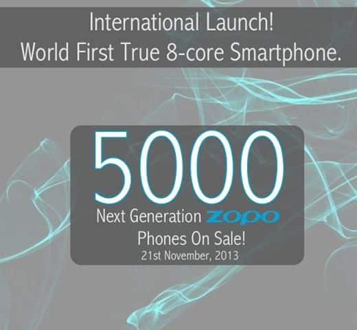 annonce lancement 5000 zopo octa-core mt6592
